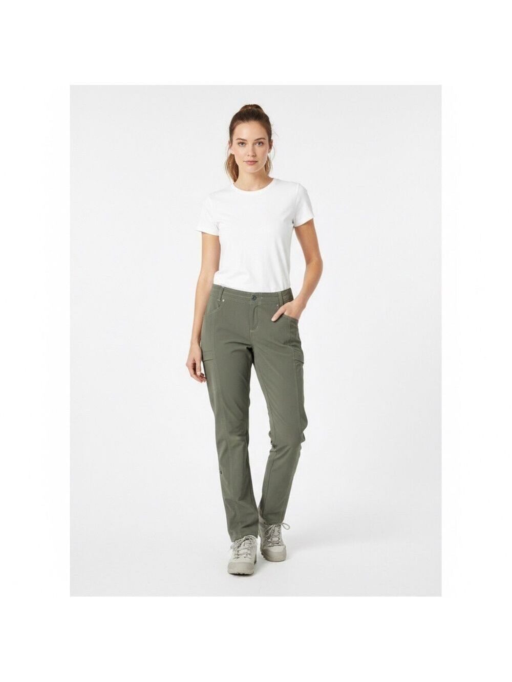 KUHL Splash Roll Up Hiking Pants in Neutral Green Multi Pocket US Sz 12 Reg